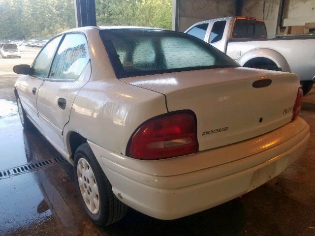 3B3ES47C7XT527524 - 1999 DODGE NEON HIGHL WHITE photo 3