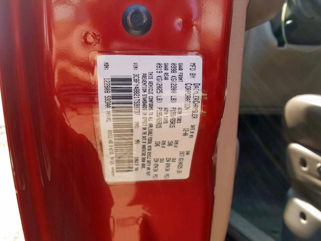 3C8FY4BB21T599737 - 2001 CHRYSLER PT CRUISER RED photo 10