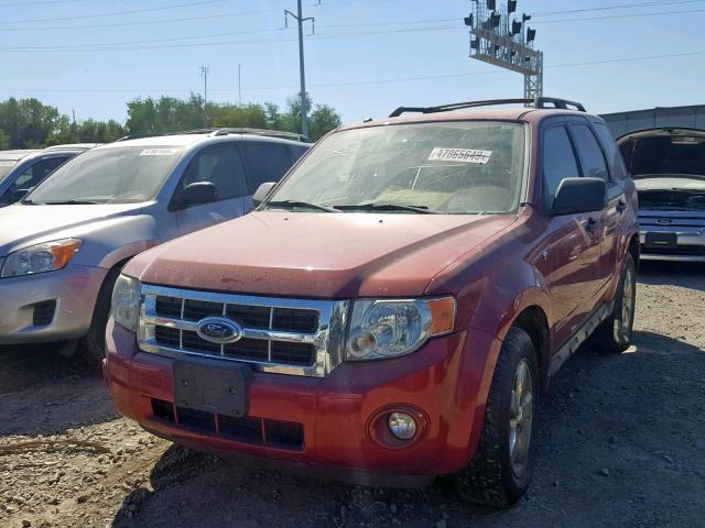 1FMCU03168KC91850 - 2008 FORD ESCAPE XLT RED photo 2