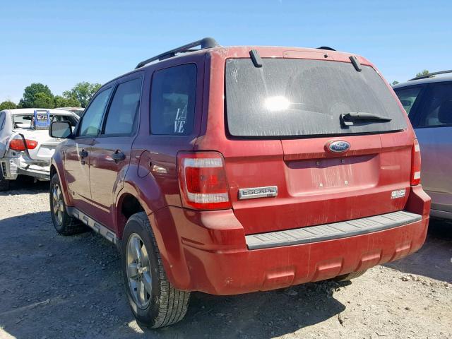 1FMCU03168KC91850 - 2008 FORD ESCAPE XLT RED photo 3