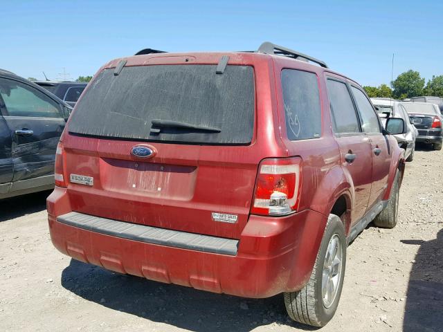 1FMCU03168KC91850 - 2008 FORD ESCAPE XLT RED photo 4