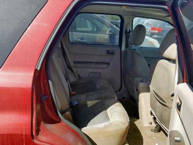 1FMCU03168KC91850 - 2008 FORD ESCAPE XLT RED photo 6