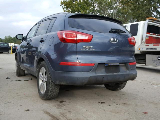 KNDPB3A22C7322046 - 2012 KIA SPORTAGE B BLUE photo 3