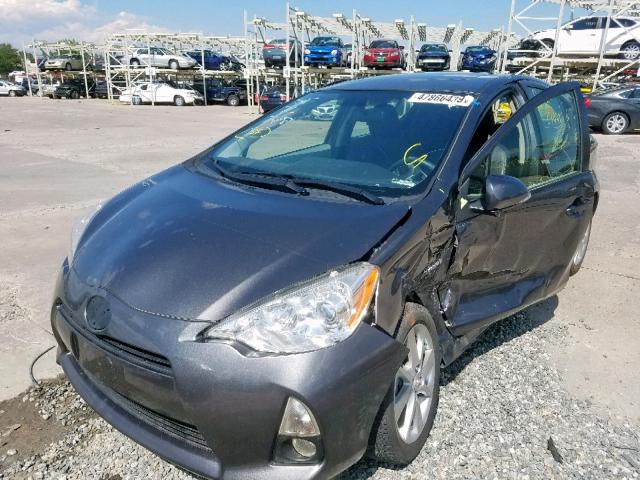 JTDKDTB30D1056915 - 2013 TOYOTA PRIUS C CHARCOAL photo 2