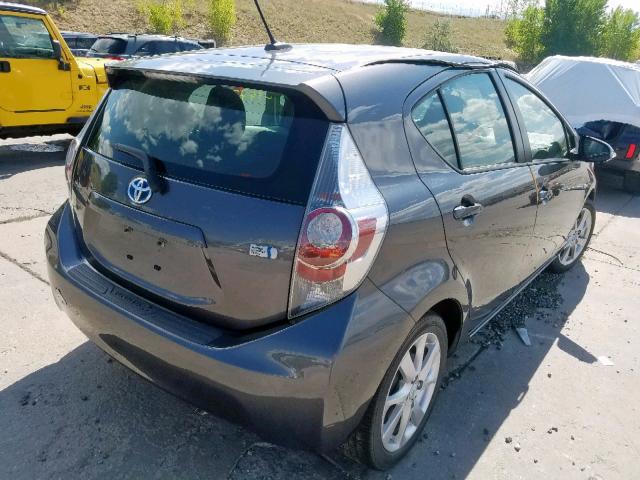 JTDKDTB30D1056915 - 2013 TOYOTA PRIUS C CHARCOAL photo 4