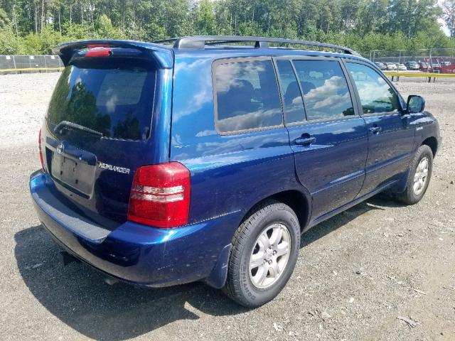 JTEHF21A510016292 - 2001 TOYOTA HIGHLANDER BLUE photo 4