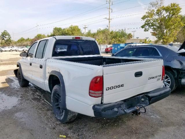 1D7HL38K64S780801 - 2004 DODGE DAKOTA QUA WHITE photo 3