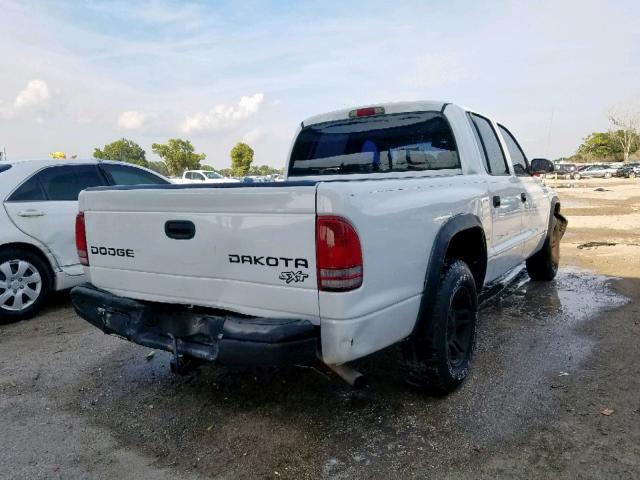 1D7HL38K64S780801 - 2004 DODGE DAKOTA QUA WHITE photo 4