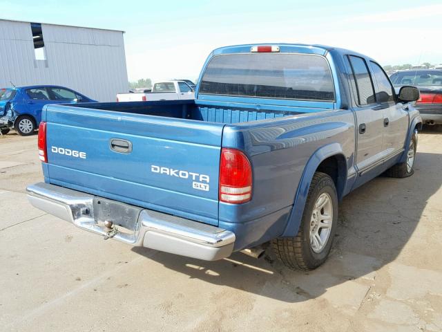 1D7HL48X03S181232 - 2003 DODGE DAKOTA QUA BLUE photo 4