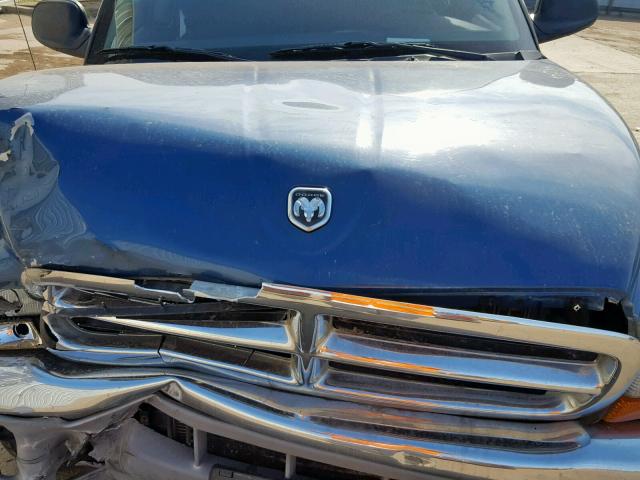 1D7HL48X03S181232 - 2003 DODGE DAKOTA QUA BLUE photo 7