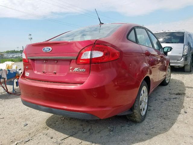 3FADP4BJ7BM156536 - 2011 FORD FIESTA SE RED photo 4