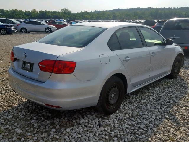 3VW2K7AJ7EM291083 - 2014 VOLKSWAGEN JETTA BASE 银色 照片 4