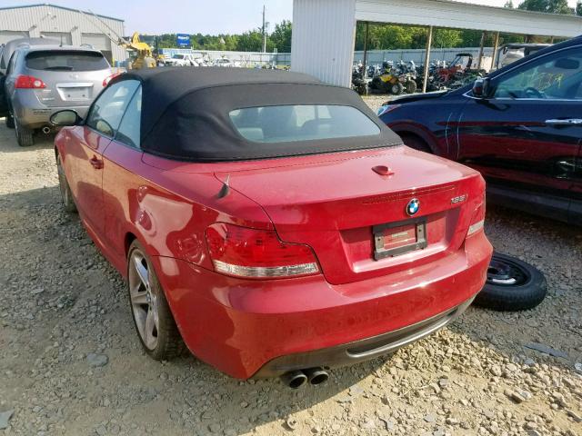 WBAUN93509VK40855 - 2009 BMW 135 I RED photo 3