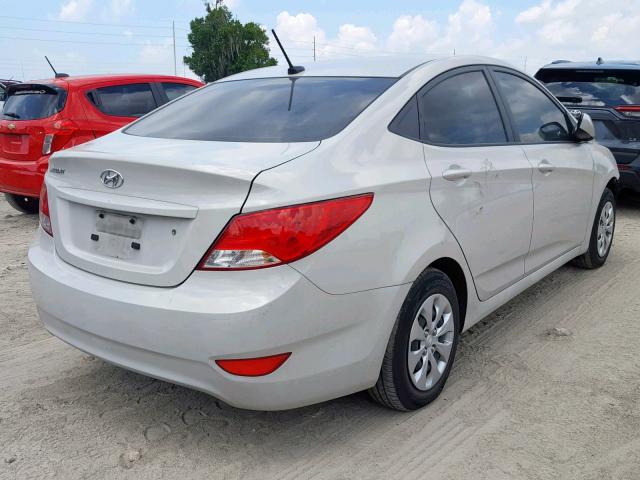 KMHCT4AE0GU064656 - 2016 HYUNDAI ACCENT SE WHITE photo 4