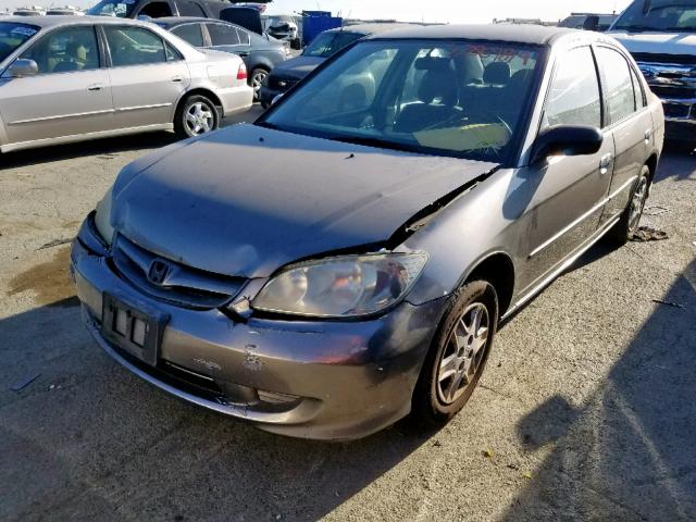 2HGES16325H506344 - 2005 HONDA CIVIC DX V GRAY photo 2