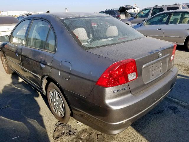 2HGES16325H506344 - 2005 HONDA CIVIC DX V GRAY photo 3