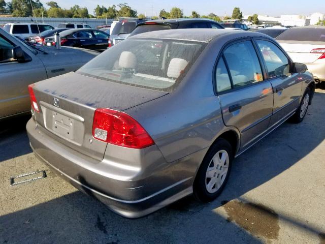 2HGES16325H506344 - 2005 HONDA CIVIC DX V GRAY photo 4