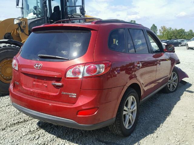 5NMSK3AB3AH342466 - 2010 HYUNDAI SANTA FE L RED photo 4