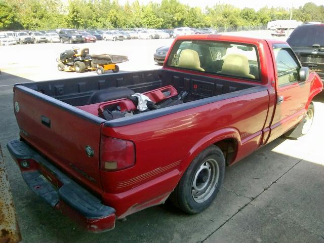 1GCCS1440WK266366 - 1998 CHEVROLET S TRUCK S1 RED photo 4