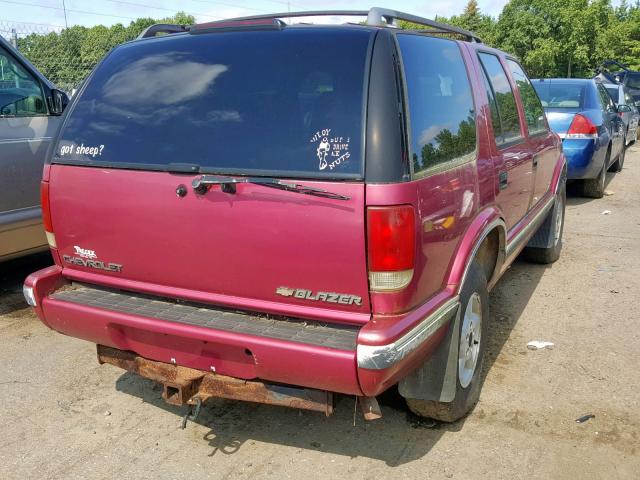 1GNDT13W3S2223372 - 1995 CHEVROLET BLAZER PINK photo 4