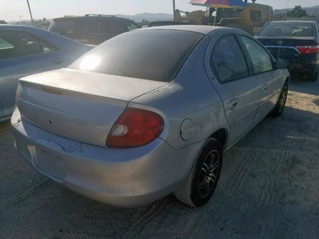 1B3ES46C01D236295 - 2001 DODGE NEON SE SILVER photo 4