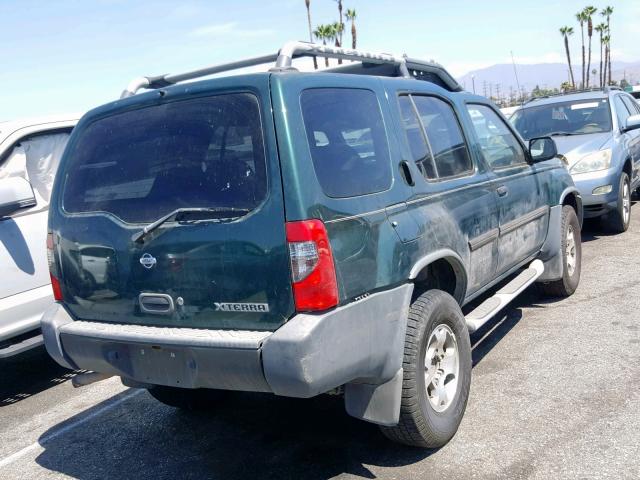 5N1ED28T21C584840 - 2001 NISSAN XTERRA XE GREEN photo 4