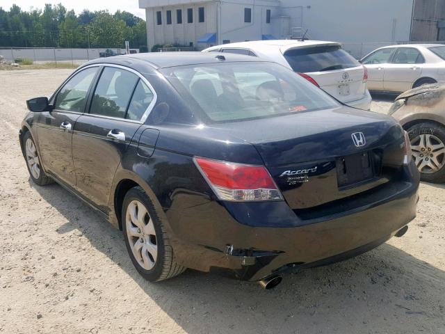 1HGCP36828A055838 - 2008 HONDA ACCORD EXL BLACK photo 3