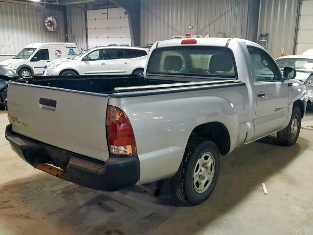 5TENX22NX8Z589768 - 2008 TOYOTA TACOMA SILVER photo 4