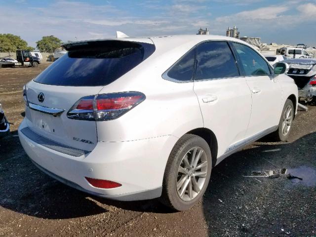 2T2ZB1BA0FC003603 - 2015 LEXUS RX 450H WHITE photo 4