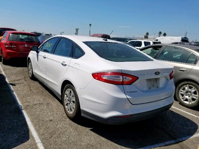 3FA6P0G77DR142656 - 2013 FORD FUSION S WHITE photo 3