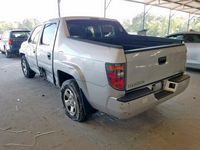 2HJYK16238H506694 - 2008 HONDA RIDGELINE SILVER photo 3