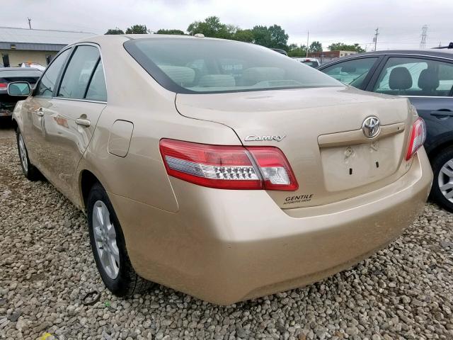 4T4BF3EK8BR127501 - 2011 TOYOTA CAMRY BASE GOLD photo 3