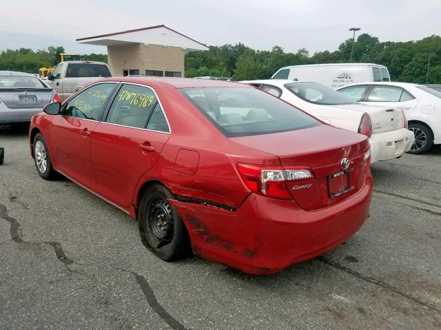4T1BF1FK8CU548875 - 2012 TOYOTA CAMRY BASE RED photo 3