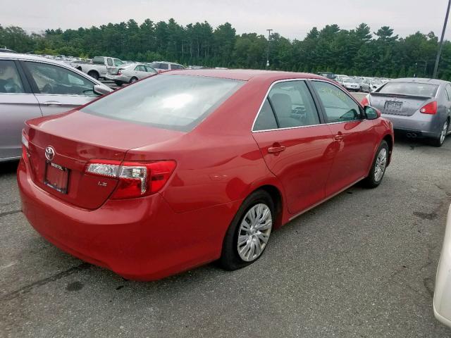 4T1BF1FK8CU548875 - 2012 TOYOTA CAMRY BASE RED photo 4