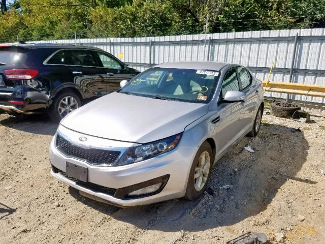 KNAGM4A76D5377654 - 2013 KIA OPTIMA LX SILVER photo 2