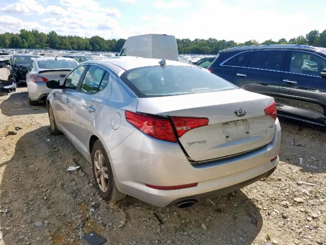 KNAGM4A76D5377654 - 2013 KIA OPTIMA LX SILVER photo 3