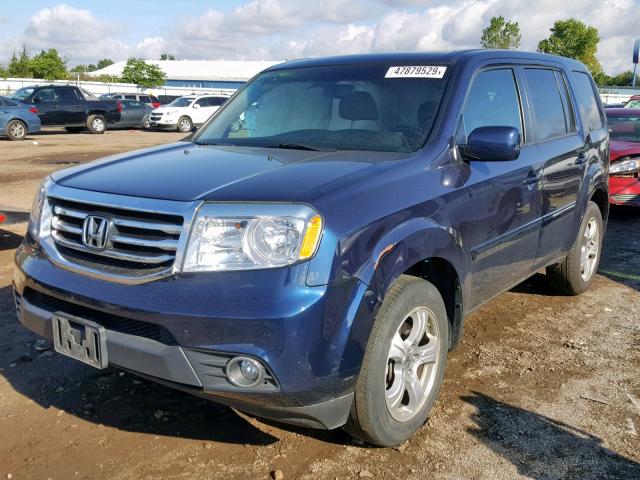 5FNYF4H73EB012095 - 2014 HONDA PILOT EXLN BLUE photo 2