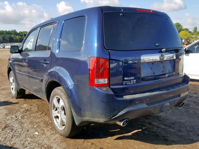 5FNYF4H73EB012095 - 2014 HONDA PILOT EXLN BLUE photo 3