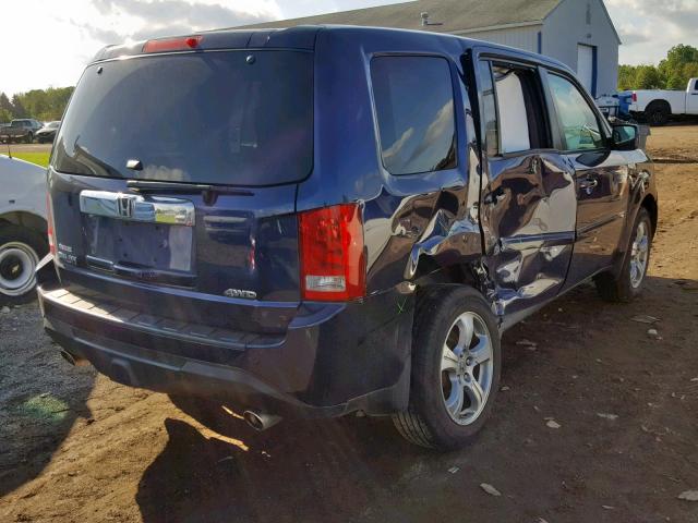 5FNYF4H73EB012095 - 2014 HONDA PILOT EXLN BLUE photo 4