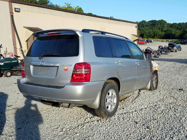 JTEGF21AX10023721 - 2001 TOYOTA HIGHLANDER SILVER photo 4