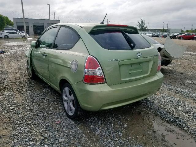 KMHCN36C08U065352 - 2008 HYUNDAI ACCENT SE GREEN photo 3