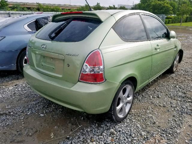 KMHCN36C08U065352 - 2008 HYUNDAI ACCENT SE GREEN photo 4