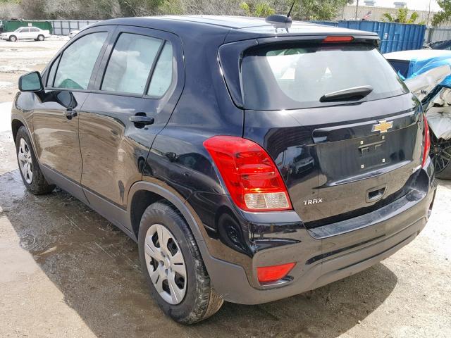 3GNCJKSB0HL145551 - 2017 CHEVROLET TRAX LS BLACK photo 3