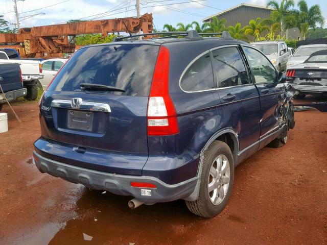 JHLRE48777C102327 - 2007 HONDA CR-V EXL BLUE photo 4