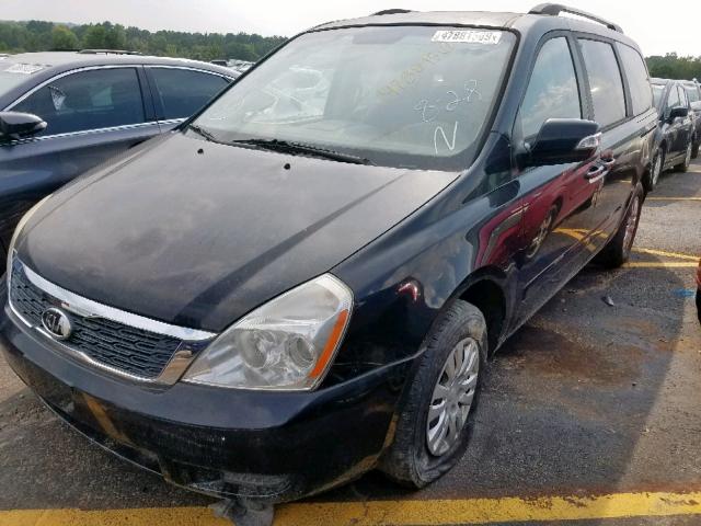 KNDMG4C75C6487971 - 2012 KIA SEDONA LX BLACK photo 2