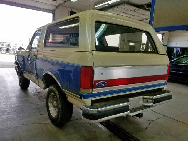 1FMEU15N9LLA31721 - 1990 FORD BRONCO U10 TWO TONE photo 3