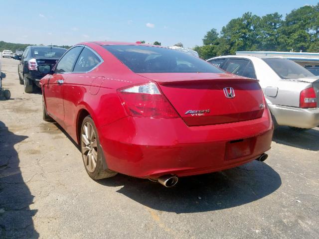 1HGCS2B80AA008974 - 2010 HONDA ACCORD EXL RED photo 3