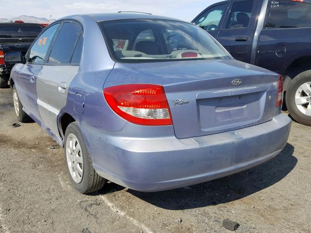 KNADC125536266619 - 2003 KIA RIO BLUE photo 3