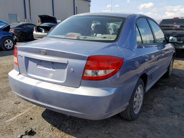 KNADC125536266619 - 2003 KIA RIO BLUE photo 4