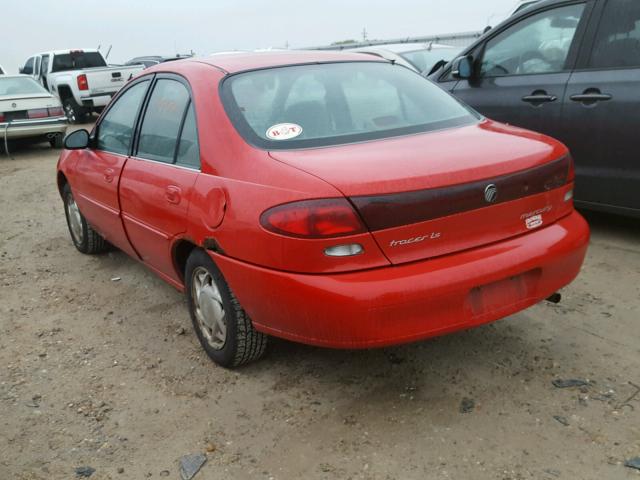 1MELM13PXVW633303 - 1997 MERCURY TRACER LS RED photo 3